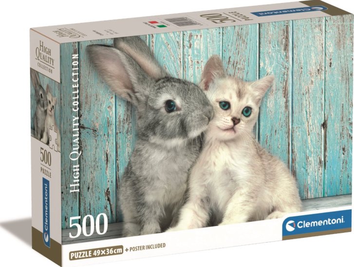 Puzzle 500 – Mačiatko a zajačik