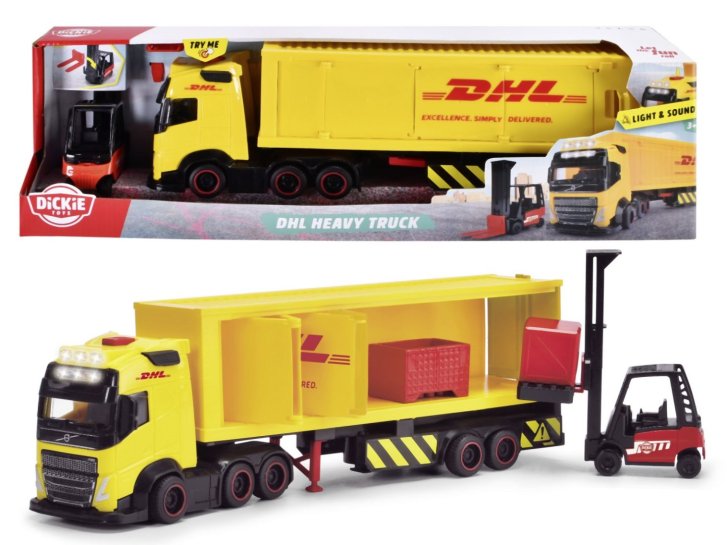 Dickie – Ťahač DHL s vysokozdvižným vozíkom