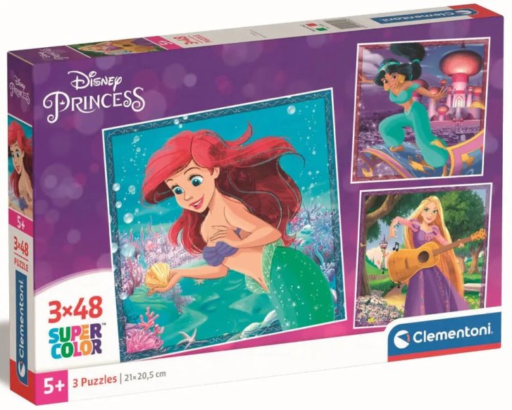 Puzzle 3x48 - Disney princezné