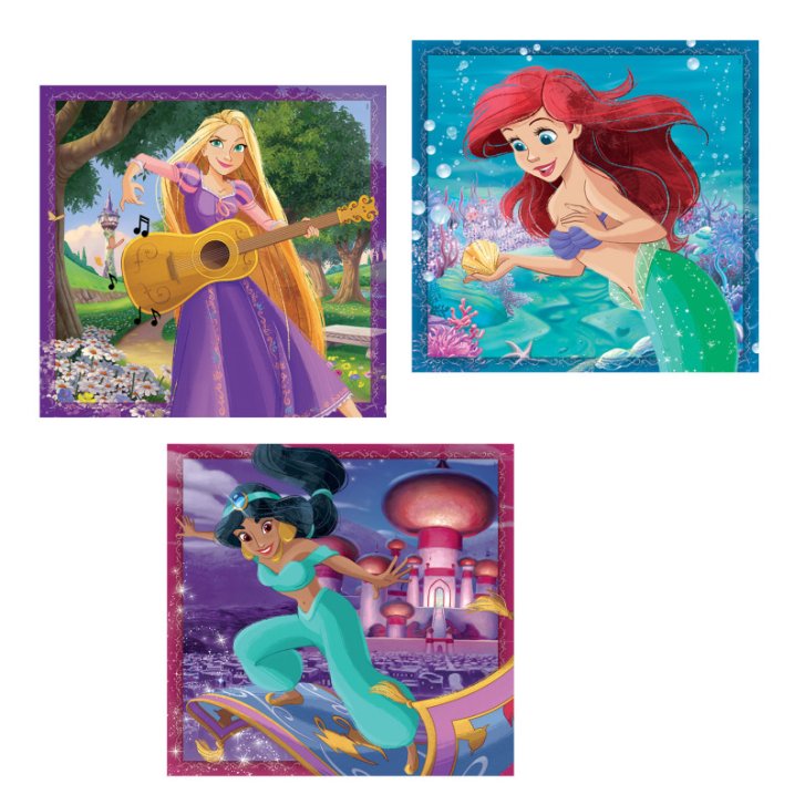 Puzzle 3x48 - Disney princezné