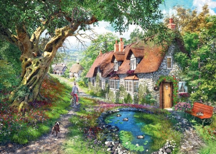 Puzzle 1000 - Cesta cez kvetinové kopce