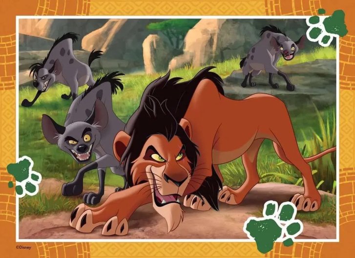 Puzzle 4x42 - Disney: Leví kráľ