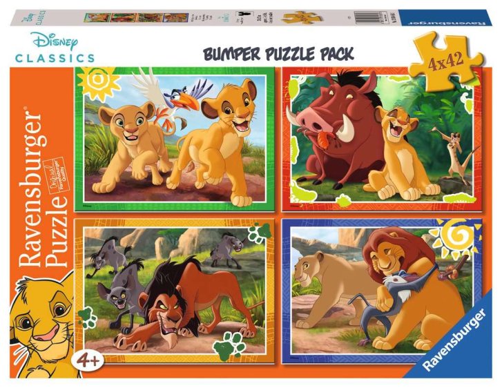 Puzzle 4x42 - Disney: Leví kráľ