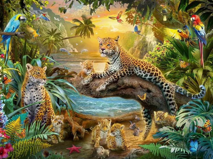 Puzzle 1500 - Leopardy v džungli