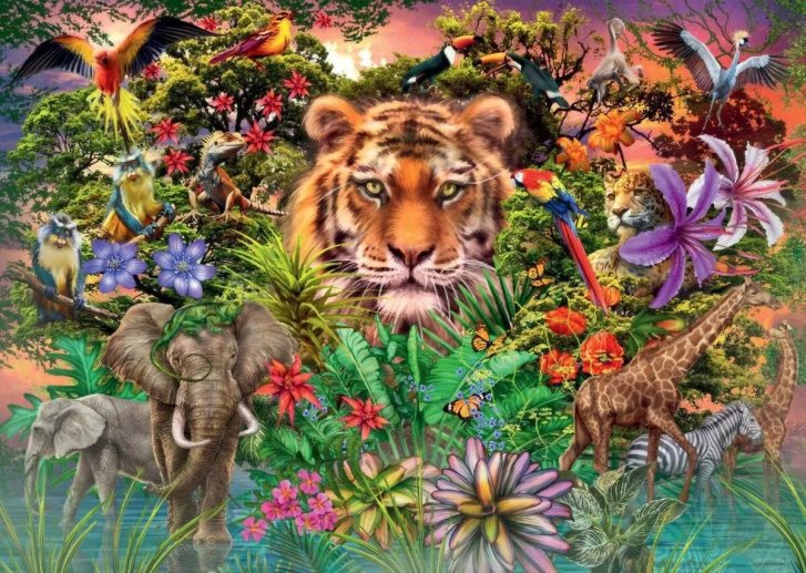 Puzzle 1000 - Tiger z džungle