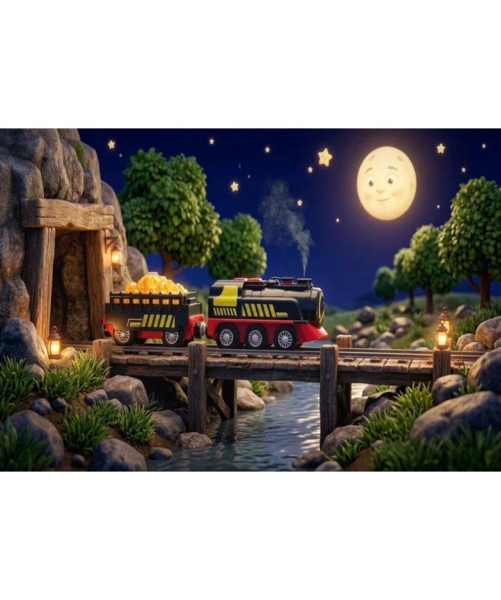 Woody – Elektrická lokomotiva s parou a vagónom