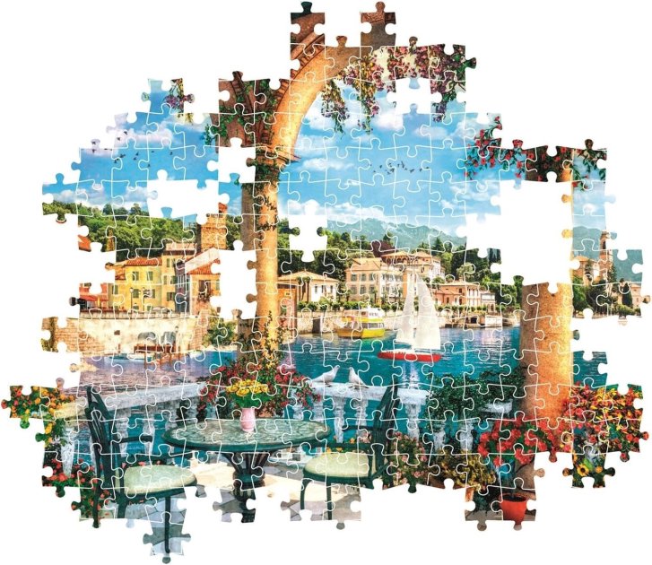 Puzzle 1000 - Výhľad na jazero Como