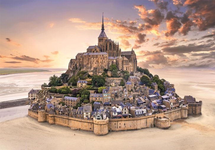 Puzzle 1500 - Mont Saint-Michel pri východe slnka