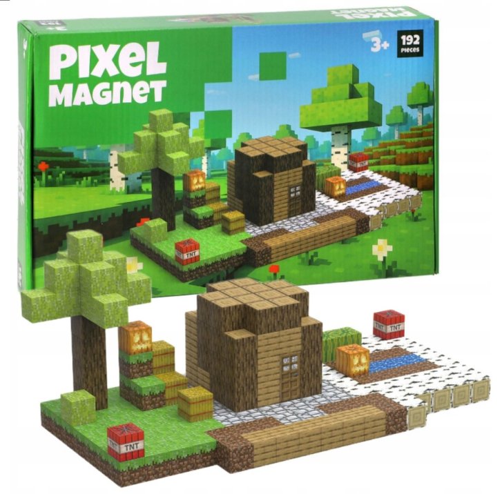 Pixel Magnet stavebnica - Magnetické kocky 192 ks