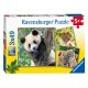 Puzzle 3x49 - Panda, tiger a lev